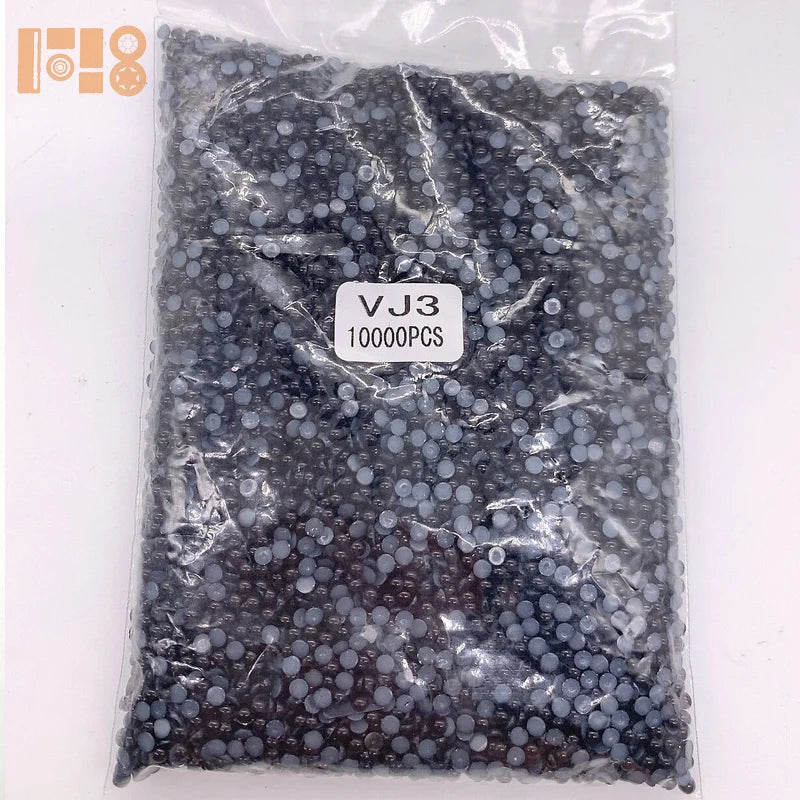 ABS Pearl Half round Loose Pearls in Gold with Different Colorful Flat Back Black Rice Shape