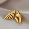 2022 New Long Tassel Fashion Earrings Furnace Gold Stainless Steel Earrings Multilayer Gold Plated Geometric Bar Stud Earrings