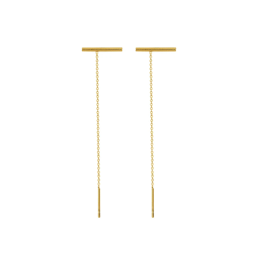 Marka French Style Ins Style Earrings With Titanium Steel Earrings a Word Line Earline