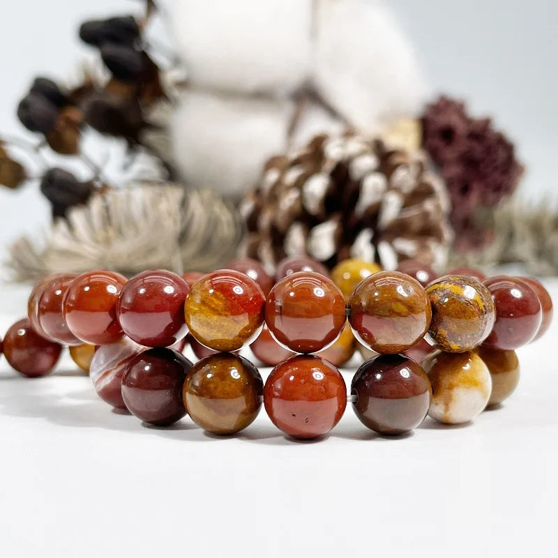 Natural Warring State Red Agate Stone Loose Beads for Jewelry Making Orbiculary Jaspe DIY Bracelets Necklace Beaded