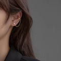 Custom Korean Unique 925 Sterling Silver Women's Party Jewelry Gold Plated Sweet Chain Single Zircon Stud Earrings Trendy Style