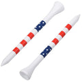 American Flag Style Durable Bamboo Golf Tees Custom Sizes 3-1/4" & 2-3/4" Bulk Training Ball Holder for Driving Range Practice