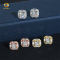 Hip Hop Jewelry Bling Diamond Stud 925 Sterling Silver Iced Out Baguette Moissanite Men Earrings