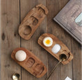 Wooden Manual Egg Tray and Cup Holder with Eggshell Puncher-Home Kitchen Essential Dishwasher Safe