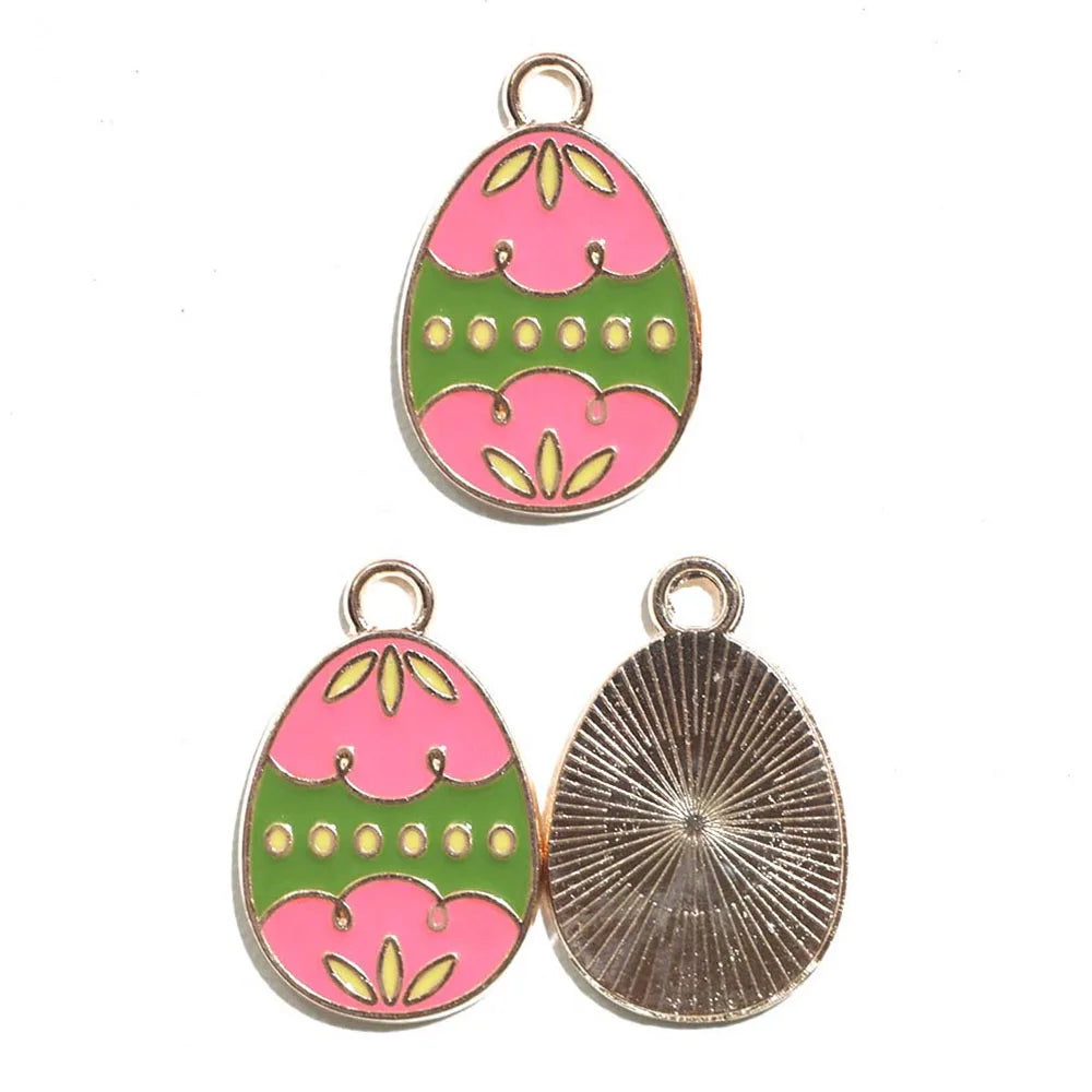 Enamel Easter Egg Charms DIY Charms Bag Earring Keychain Making Handmade Pendant