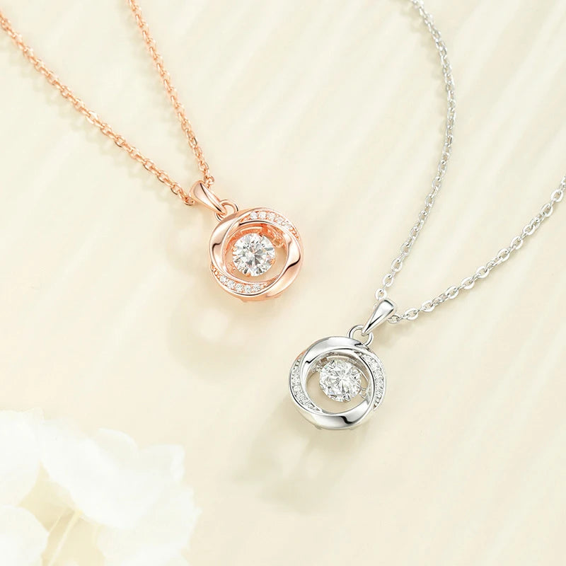 Fashion S925 Silver Zircon Engagement Wedding Interview Dressing Wholesale for Women Friendship Custom Pendant Logo Necklace