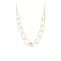 QiuHan Dainty Double Layer Girls Necklace and Bracelet Freshwater Pearl Jewelry Set for Gift Party