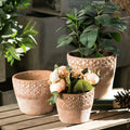 Breathable Tile Pot Red Clay Flower Pot Succulent Ceramic P66 Simple Box Minimalist Rack Ceramic Pots for Plants Square Country