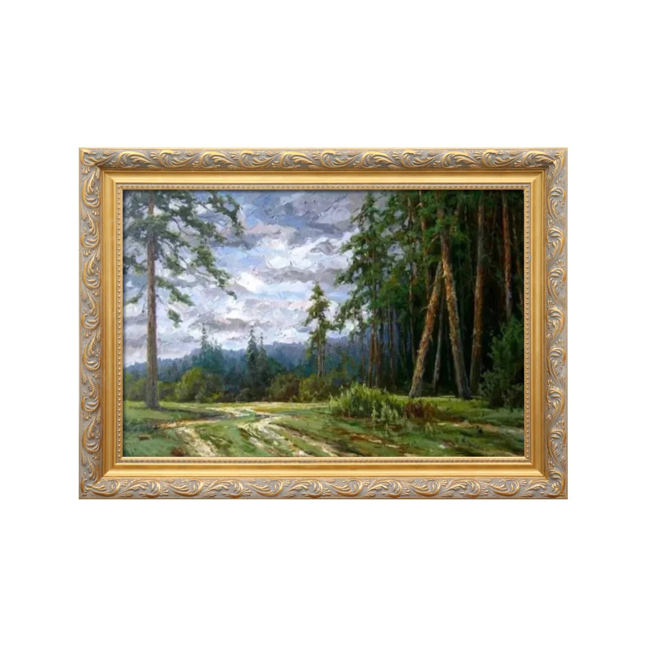 Home Hotel Decoration Hand Painted Classical Forest Scenery Impression Style Oil Painting