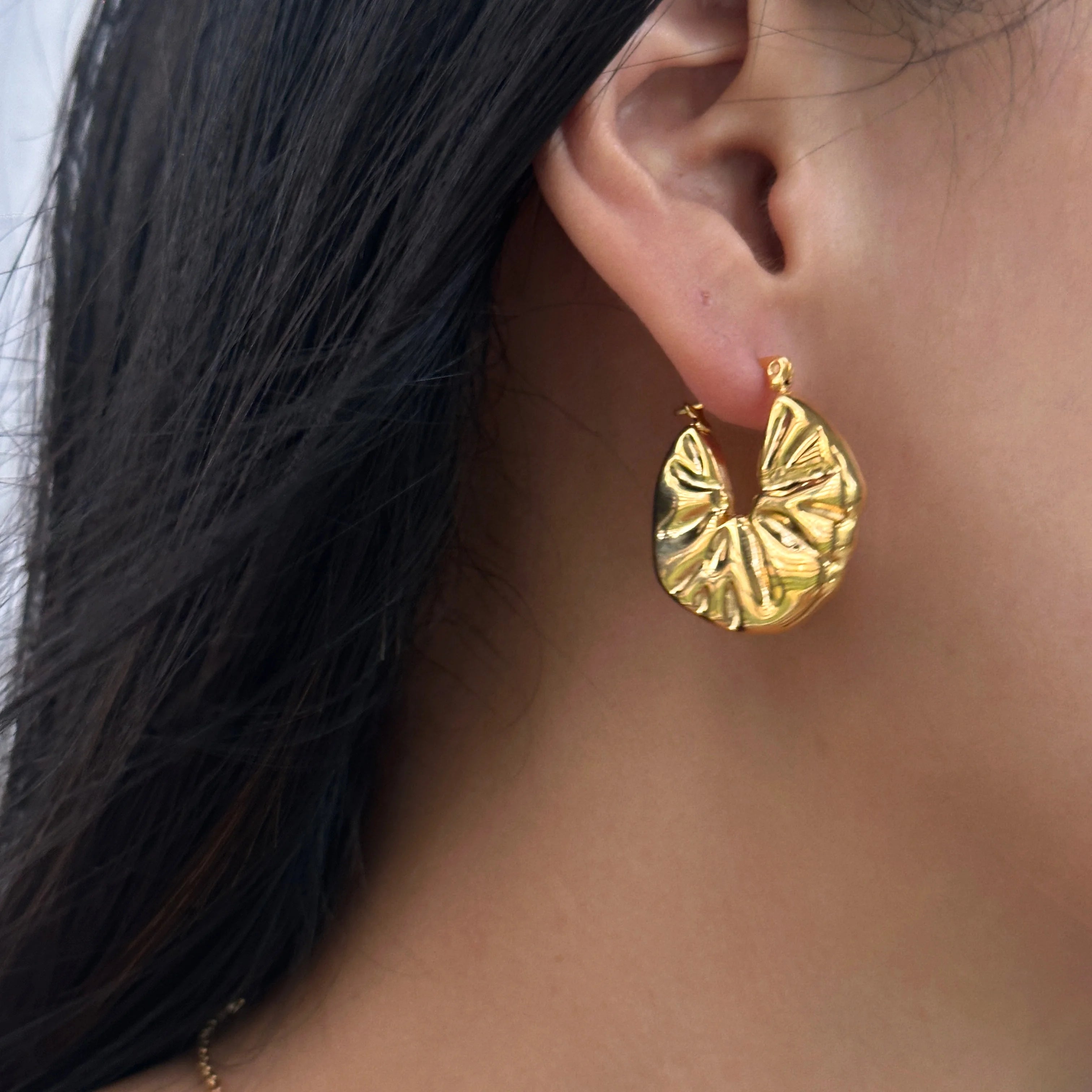 Dazan HOT 18k Gold Plated Unique Hypoallergenic Stainless Steel Geometric Design Irregularly Vintage Banquet Earrings for Women