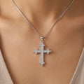 Wholesale Christian Charm Pendant Jewelry Rhodium Plated Cubic Zirconia Cross God 925 Sterling Silver Unisex Gift
