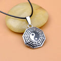 Chinese Taoism Symbol Yinyang Bagua Pendant Necklace Enamel Fengshui Puzzle Diagram Yin Yang Necklace