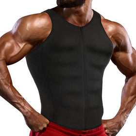 Men Sauna Shaper Vest Thermo Sweat Shapewear Tummy Control Slimming Tank Top Gym Fitness Workout Zipper Corset Shirt Fat Burning