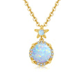Jewelry Manufacturer Real 925 Sterling Silver Pendant Custom Handmade Women Gold Plated Pendants Opal Necklace