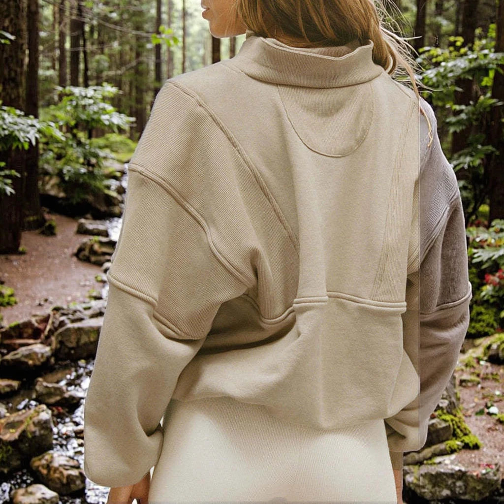 OEM Custom Women's Retro Half Zip Gym Active Wear Oversized Retro Half Zip RETRO HALF ZIP HOODIE Sweatshirt