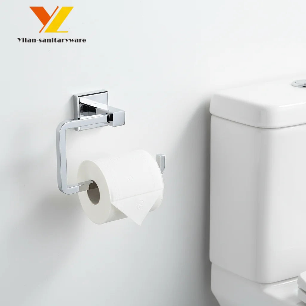 Modern Hotel Wall-Mounted Zinc Alloy Toilet Paper Holder Adjustable Design Chrome Plated/Matt Black User-Friendly Bathroom 1