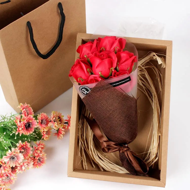 2025 Hot Style Valentine's Day Gifts Handmade Artificial Soap Rose Flower Bouquet with Gift Box MegaBDM