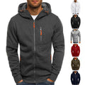 European and American Men's Loose Zipper Solid Color Hoodie for Spring Autumn Winter Sports Leisure Fitness ODM Supply