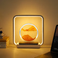 Modern 3D Dynamic LED Hourglass Night Lamp Wireless Charging Flowing Quicksand Effect with Mini Size for Office or Bedroom