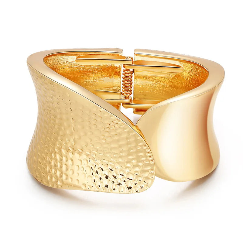 DHJ60090 Top Quality Gold Leaves Bangle Women Exaggerated Gold Bangle Jewelry