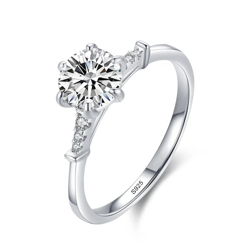 JZ1538 Women's Sterling Silver 925 Eternity Ring Cubic Zircon Diamond Engagement & Wedding Jewelry for Parties