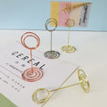 Gold Color Metal Wedding Table Number Holder Stand Place Card Holder for Wedding Party Office Paper Memo Menu Note Clips