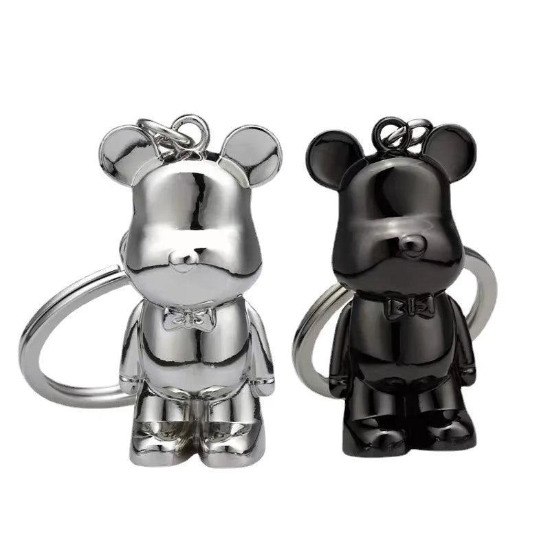 Exquisite Creative Zinc Alloy 3D Bear Keychain Cute Car Key Ornaments Bag Pendant Cartoon Key Chains Jewelry Gift