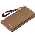 2025 Latest Hot Selling Men Canvas Zipper Wallet Fashion Quality Long Purses for Men Korean Design Phone Clutch Bag Wristlet Bag