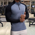 Men's Performance Quarter Zip Pullover Soccer Quick Dry Active Long Sleeve Shirts