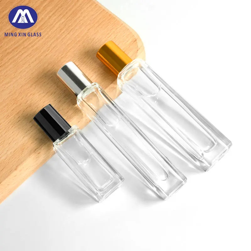 Custom Logo 10ml Roll-on Glass Bottle Round Mini Refillable Essential Oil Perfume with Pump Sprayer Empty Essential Oil Roller