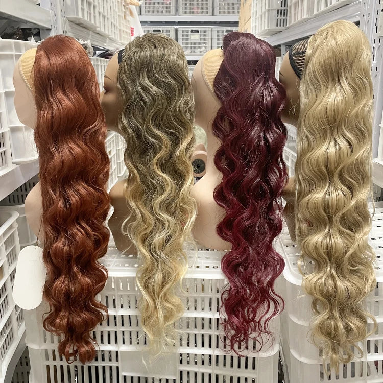 Julianna 28Inch Futura Fiber Synthetic Afro Curly Long Drawstring Ponytail Hair Extensions