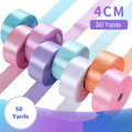 Luxury Shiny Polyester 38mm 1.5inch 4cm 50 Yards Ribbon Roll Single Face Satin Ribbon for Flowers Gift Wrapping