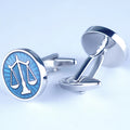 Wholesale Custom Round Cuff Links with Blue Buttons Gemelos Libra for Gifts or Weddings Cheap Price in China