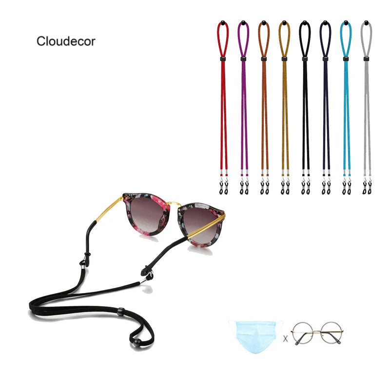 Adjustable Black Velvet Sports Glasses Strap Fashion Men's Sunglasses Mask String Holder Eyewear Parts Cord