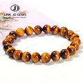 JD Handmade Classic Reiki Healing Meditation Bangles Elastic Rope Natural Stone Charm 5A Yellow Tiger Eyes Stone Anniversary