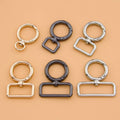 Metal O-ring Buckle With Rotatable Circular Lock Spring Clip for Jewelry Making Keychain Buckle Wallet Accessories