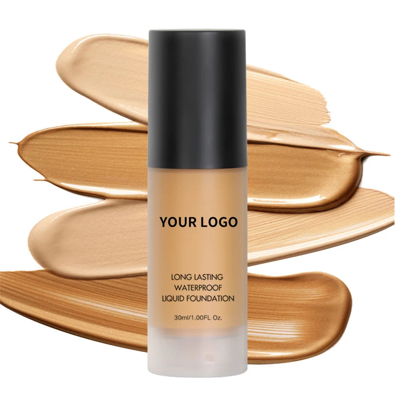 Custom Full Coverage Waterproof Matte Vegan Cream Suncream Long Lasting Makeup Private Label Liquid Foundation for Black Women