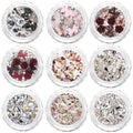 Qitai Eco-friendly 3D Glass Glitter Sequins High Sparking Bulk Mix Size Chunky Rhinestones for Decorations