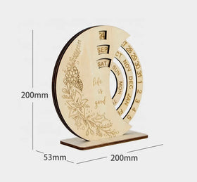 8.5 Inch Environmental Desktop Decoration Wooden Perpetual Calendar Teda Craft Creative Promotional Gift