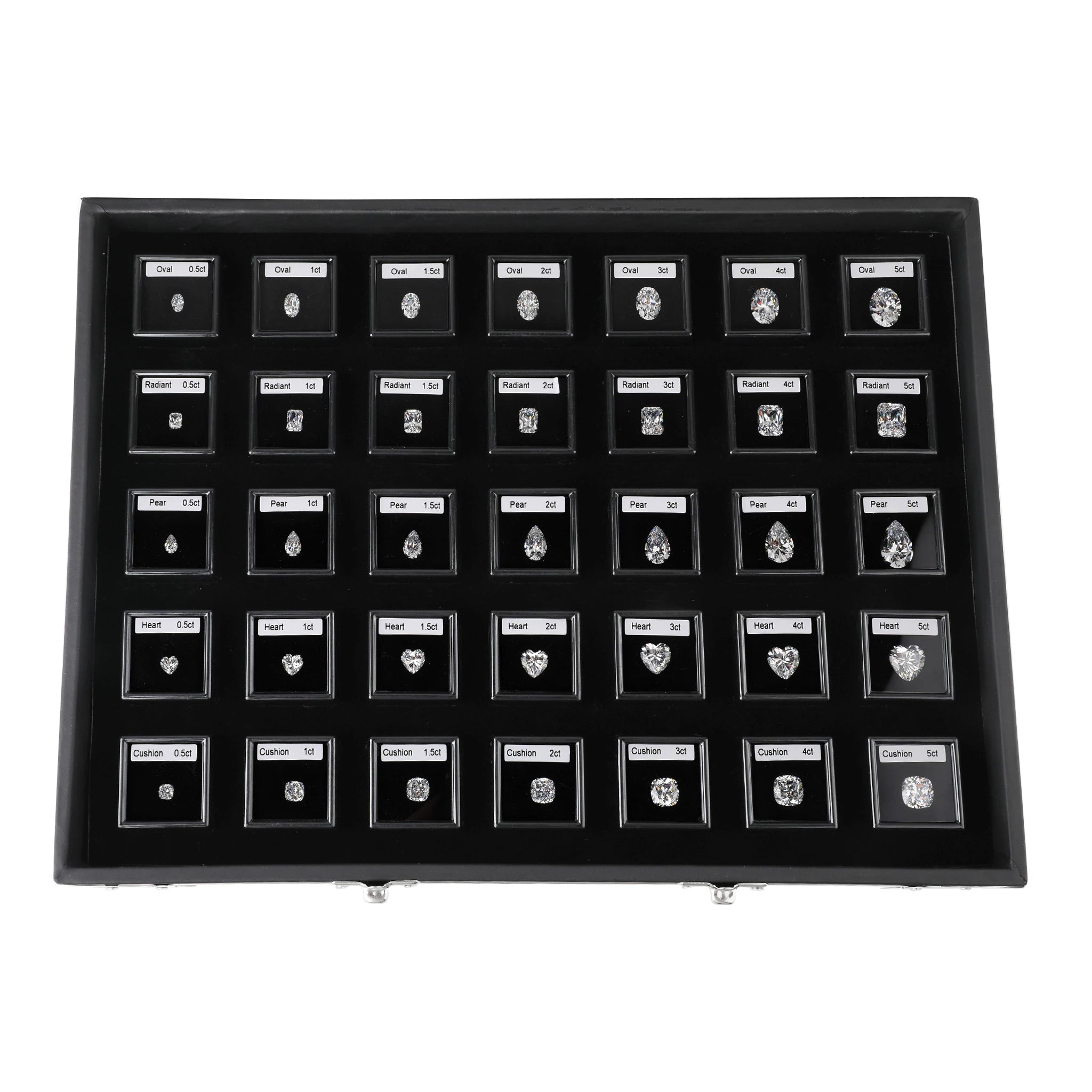 Most Popular GemTrue Brand Ultimate Diamond Shape and Size Guide 70 Stones 10 Shapes in Lockable Carry Case