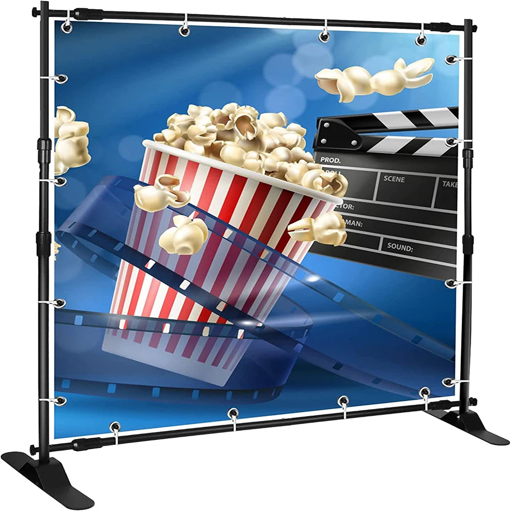 Custom Printed 260GSM Knitted Fabric Telescopic Aluminum Alloy Step and Repeat Backdrop Stand for Wedding Trade Show