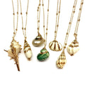 Tongxin Boho Shell Necklace Conch Seashell Alloy Necklace Pendant for Women Collier Shell Porcelain Snail Summer Jewelry Bohemia