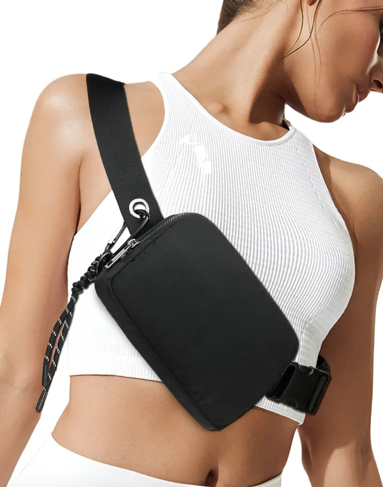 Lady Nylon Hiking Waterproof Sport Belt Waist Chest Mobile Phone Case Sling Crossbody Travel Shoulder Messenger Bag for  Women