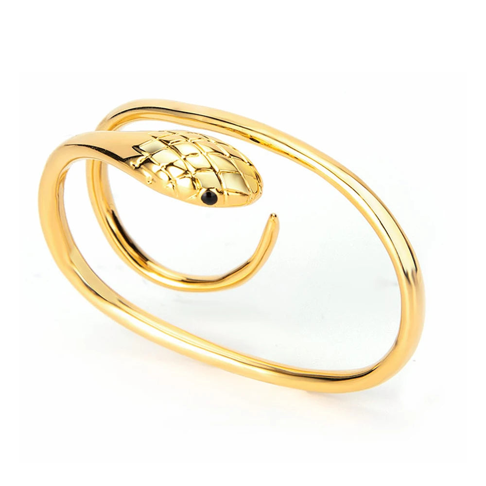 Gothic Artificial Snake Rings Gold Color Two Fingers Curved Ring Fashion Jewelry Suitable for Any Occas Anillos Mujer for Women