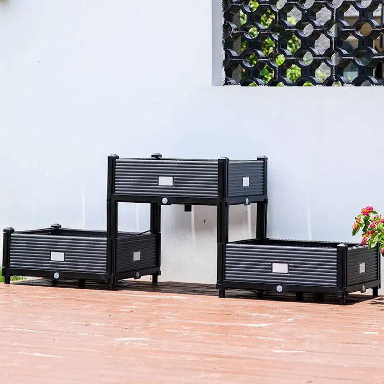 BRICE Cama De jardin Elevada Vertical Garden Raised Bed PP Plastic Rattan Style Planter Boxes Drainer Modern Design