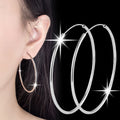 Wholesale 3 4 5 6cm Silver Plated Large Big Hoop Earring Jewelry for Women
