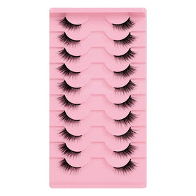 Half Lashes Natural Soft False Eyelashes Long Wispy 3D Faux Mink Lashes Makeup Lash Extension