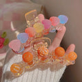 Fashion Girls Kids Plastic Candy Cute Bear Heart Daily Use Hair Claws Clip Hair Accessories