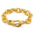 Punk Style Simple Polyhedron Oval Bracelet for Women 18K Gold IP Plated for Wedding Gift Fashion Jewelry Wholesale Dropshipping