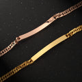 Wholesale Personalized Jewelry Custom Engraved Name Gold Plated Stainless Steel Blank Bar Bracelet